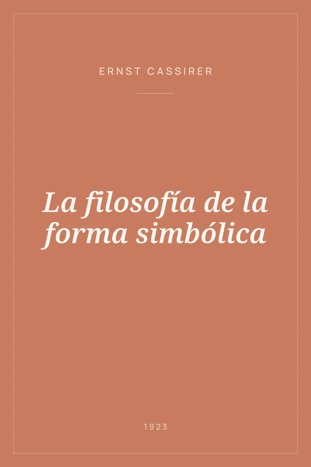 Portada de La filosofía de la forma simbólica