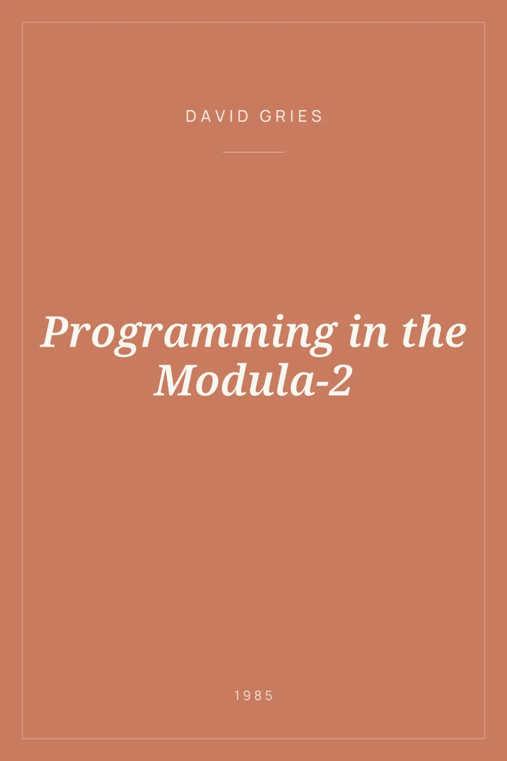 Portada de Programming in the Modula-2