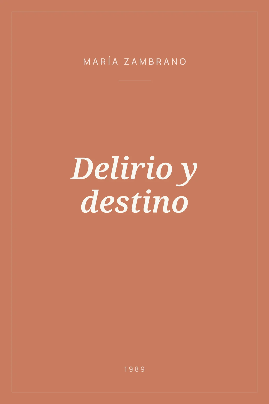 Portada de Delirio y destino
