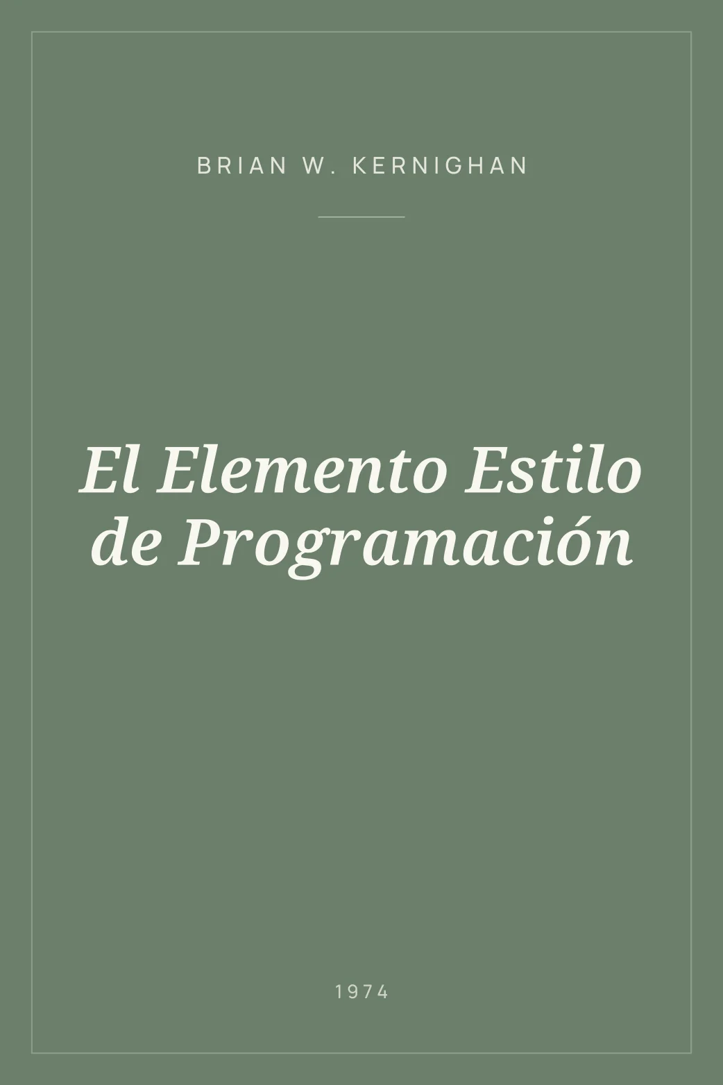Portada de El Elemento Estilo de Programación