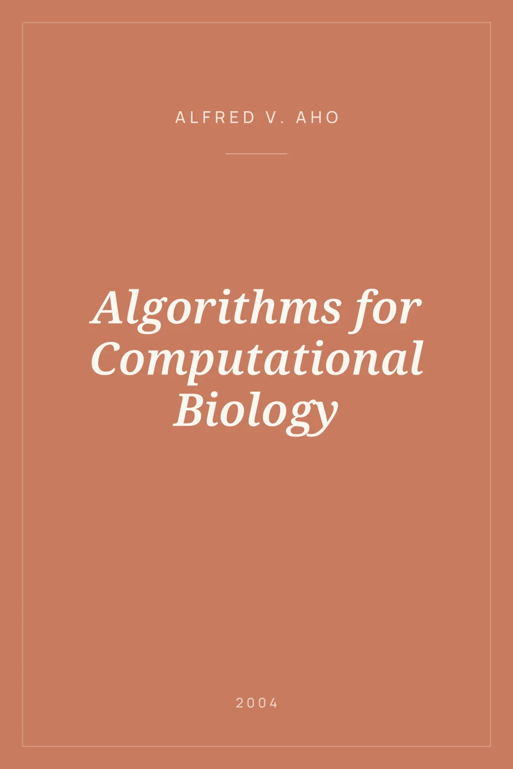 Portada de Algorithms for Computational Biology