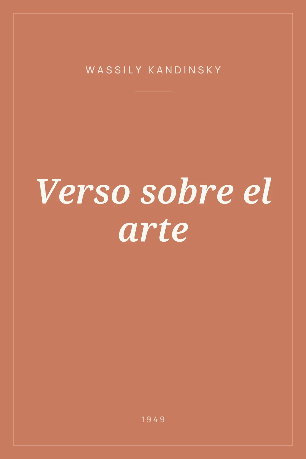 Portada de Verso sobre el arte