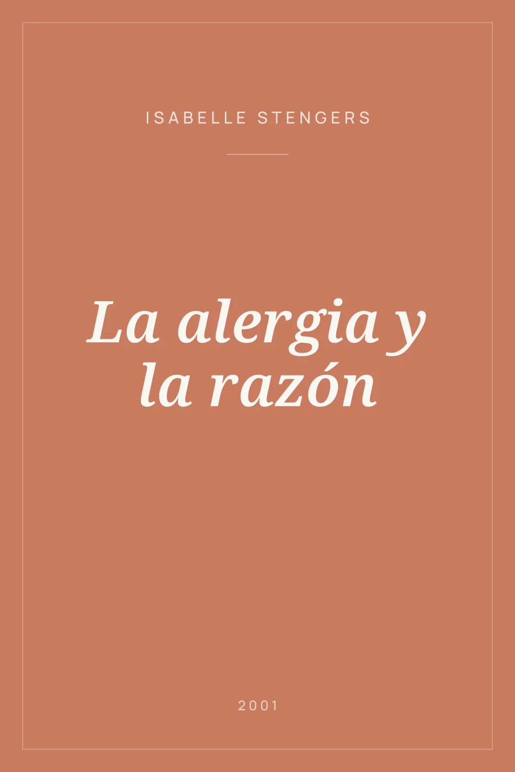 Portada de La alergia y la razón