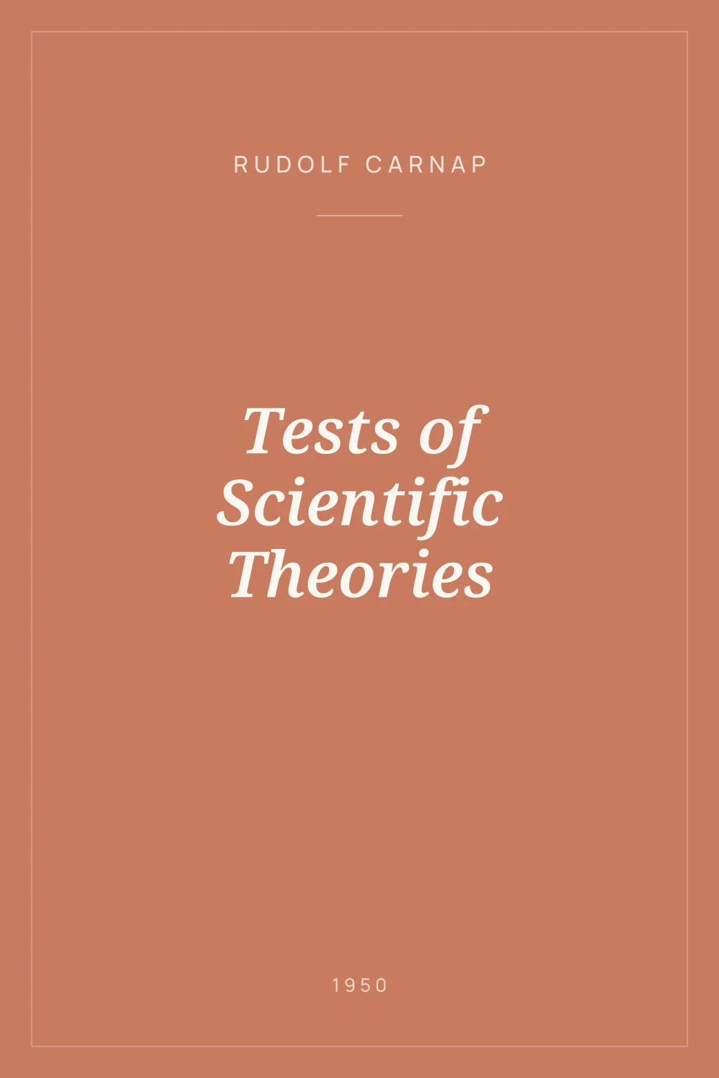 Portada de Tests of Scientific Theories