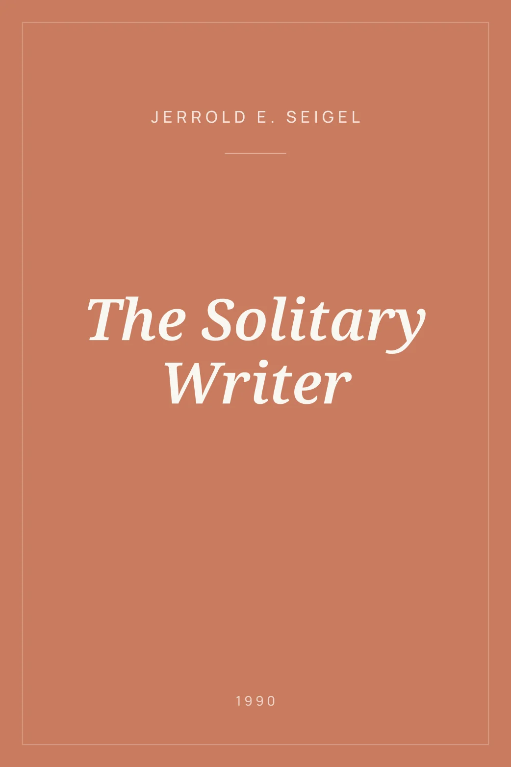 Portada de The Solitary Writer