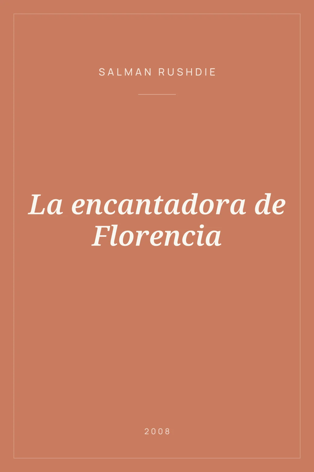 Portada de La encantadora de Florencia