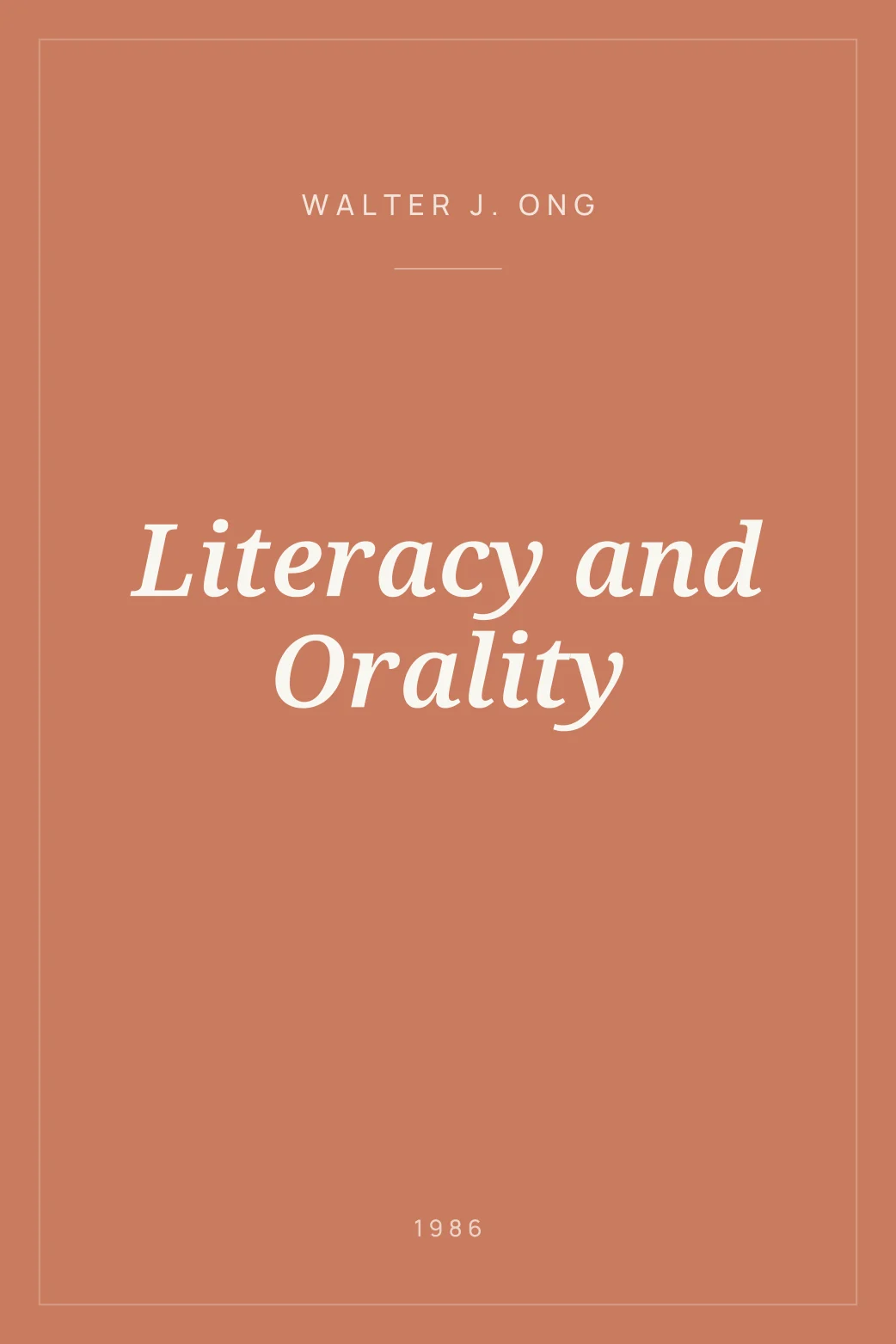 Portada de Literacy and Orality