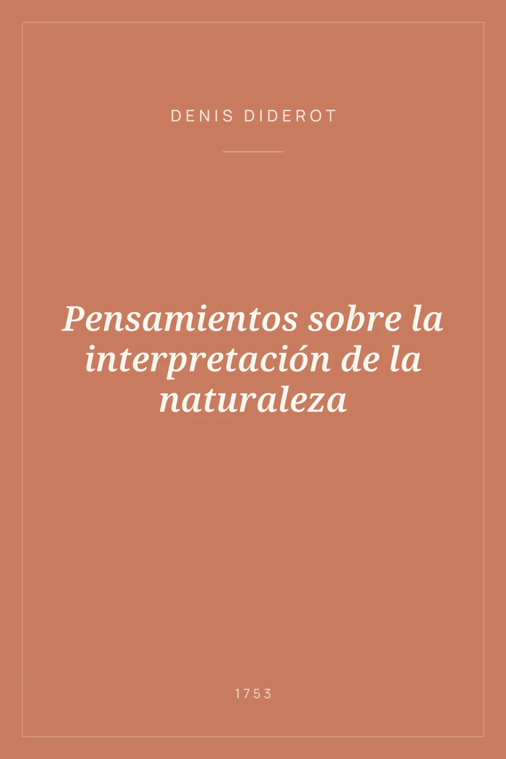 Portada de Pensamientos sobre la interpretación de la naturaleza