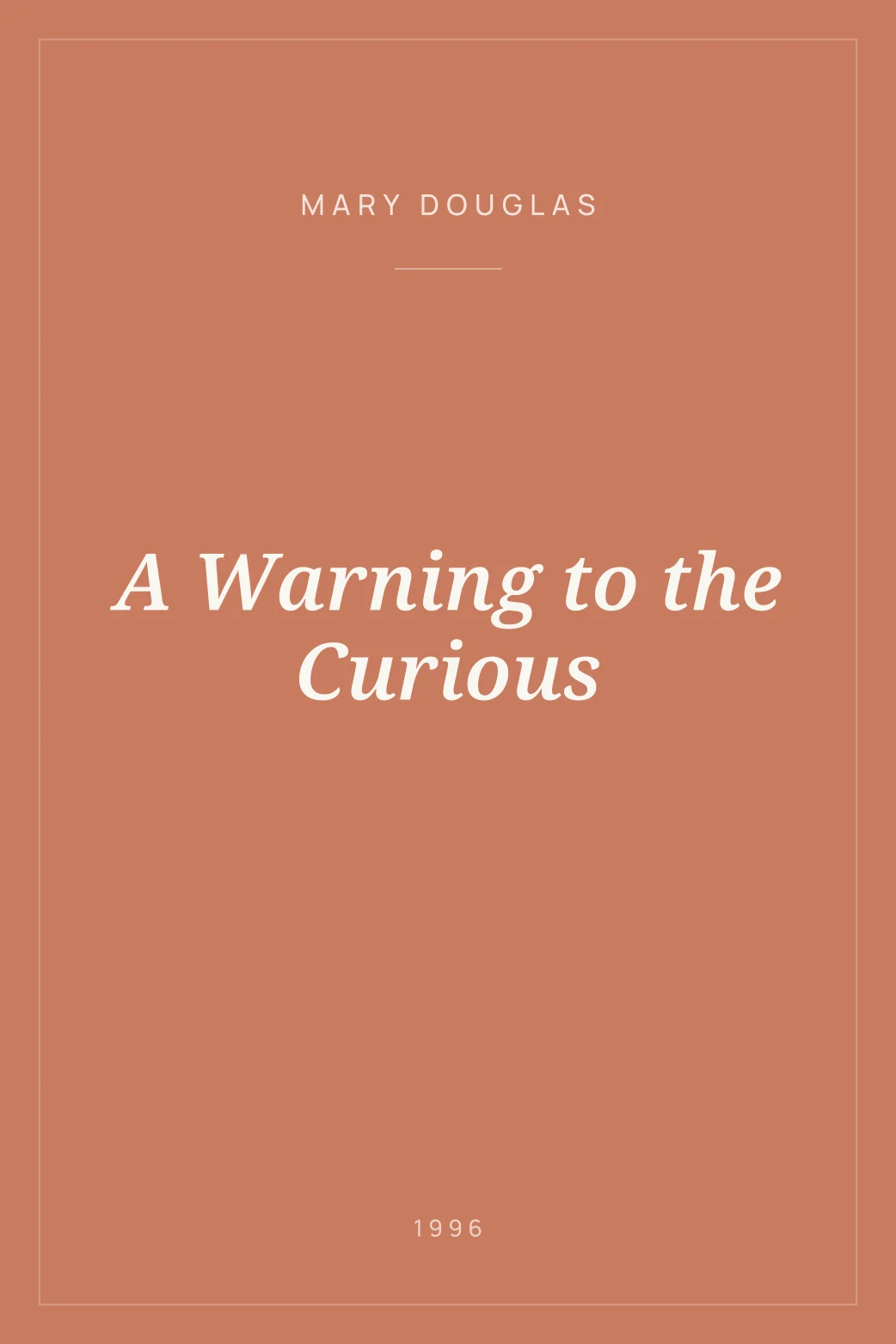 Portada de A Warning to the Curious