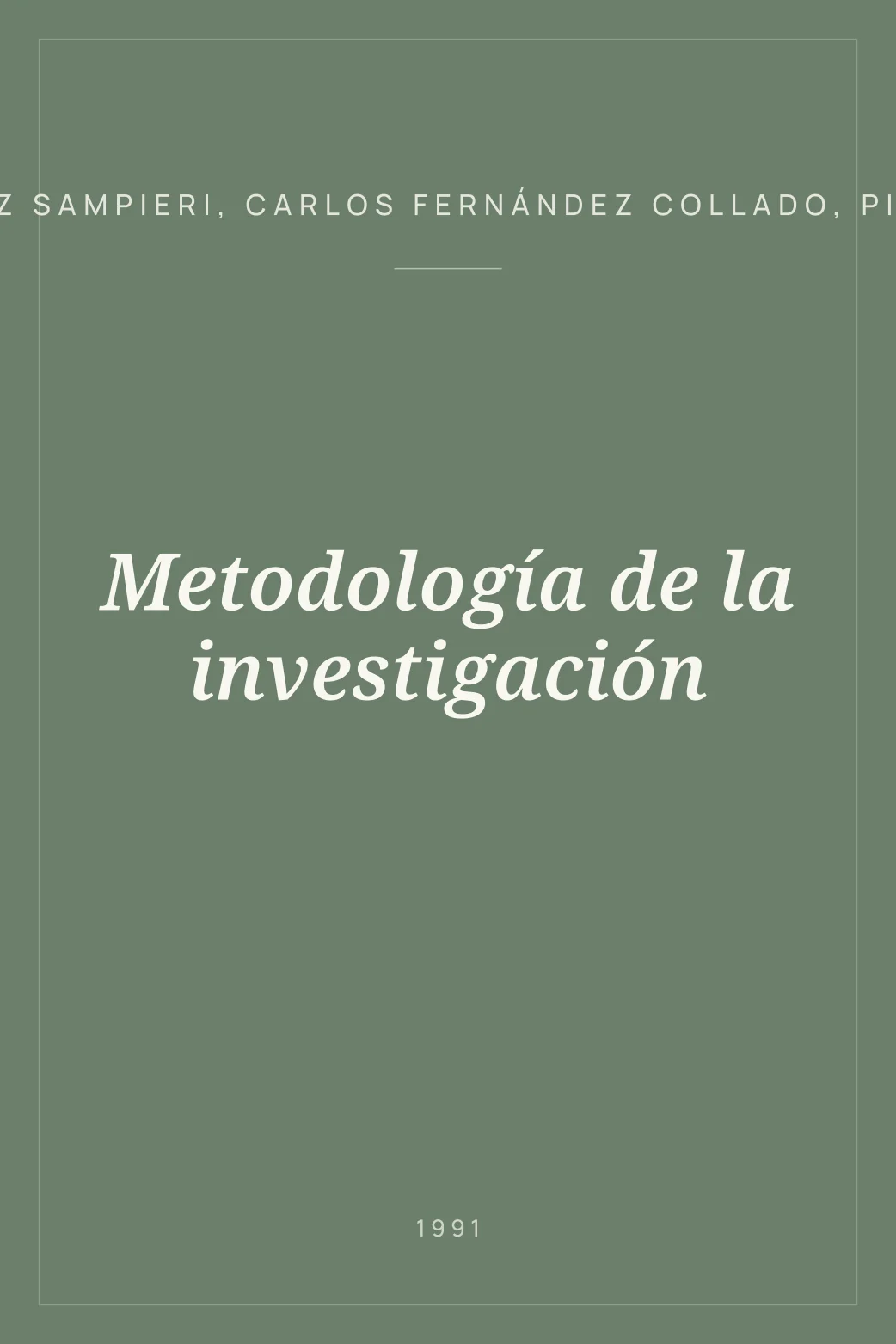 Portada de Metodología de la investigación