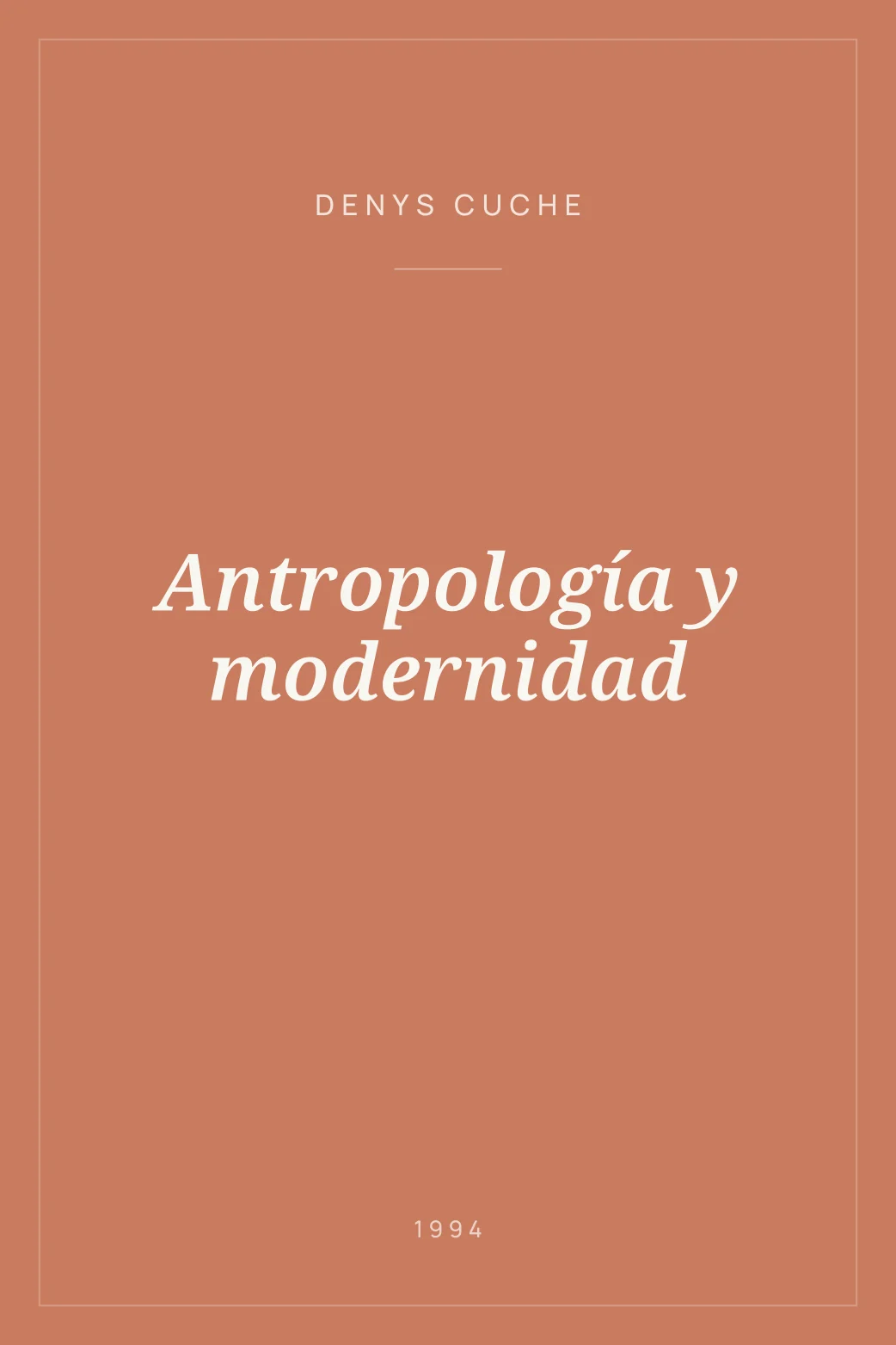 Portada de Antropología y modernidad