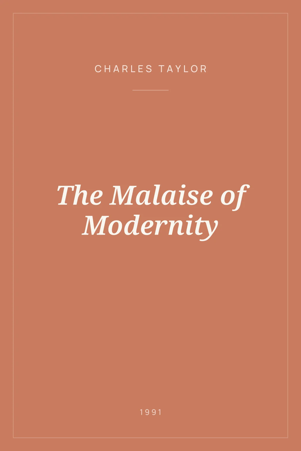 Portada de The Malaise of Modernity