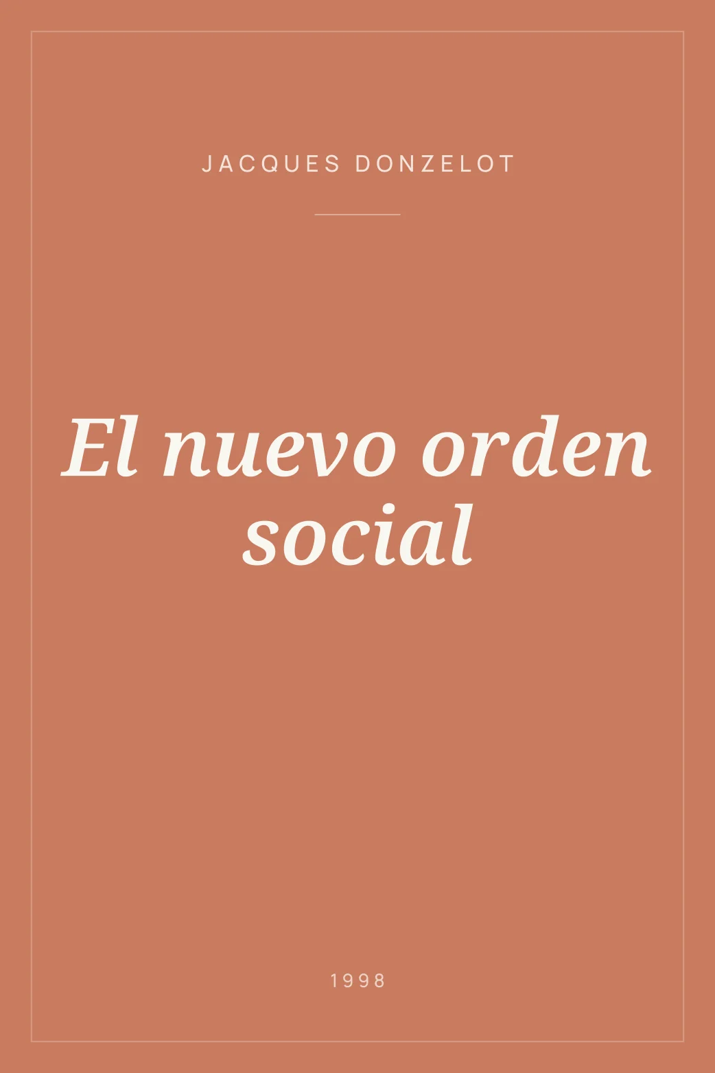 Portada de El nuevo orden social