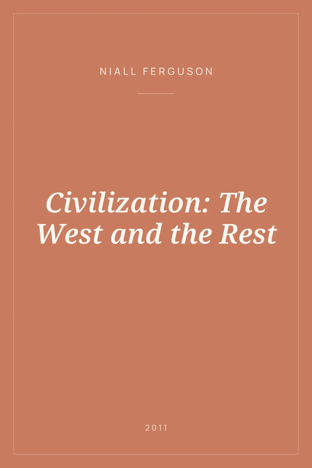 Portada de Civilization: The West and the Rest