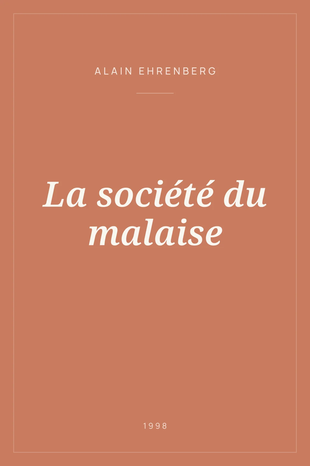Portada de La société du malaise