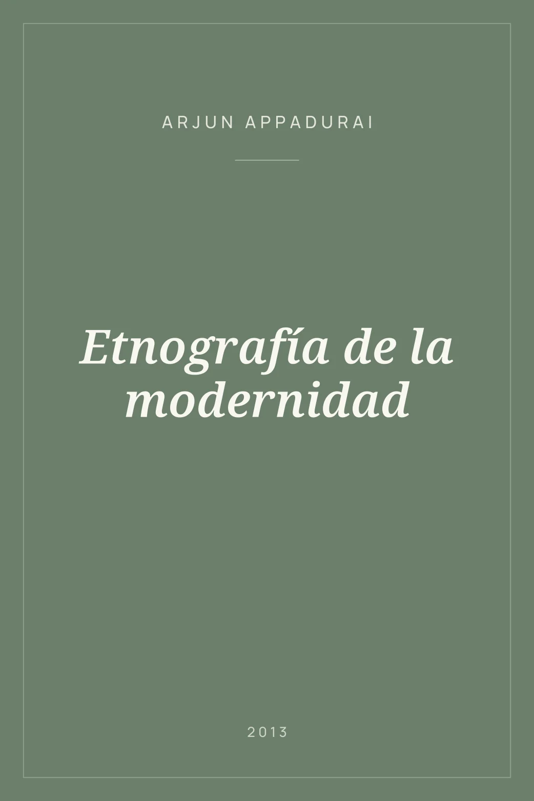 Portada de Etnografía de la modernidad