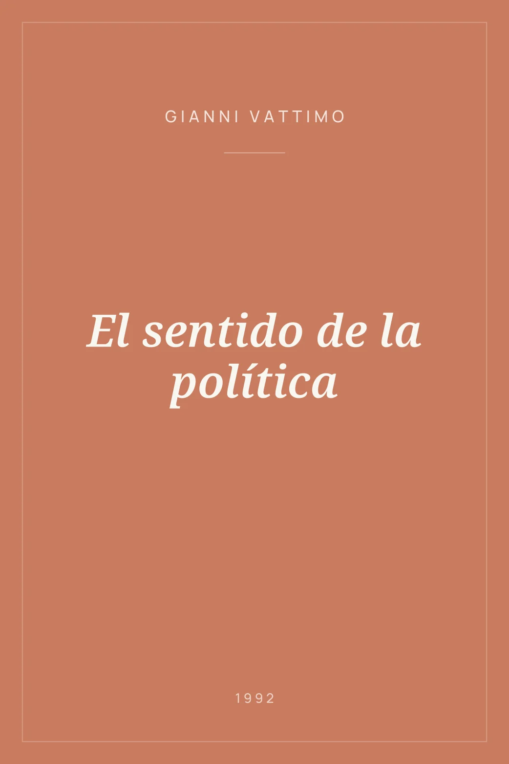 Portada de El sentido de la política