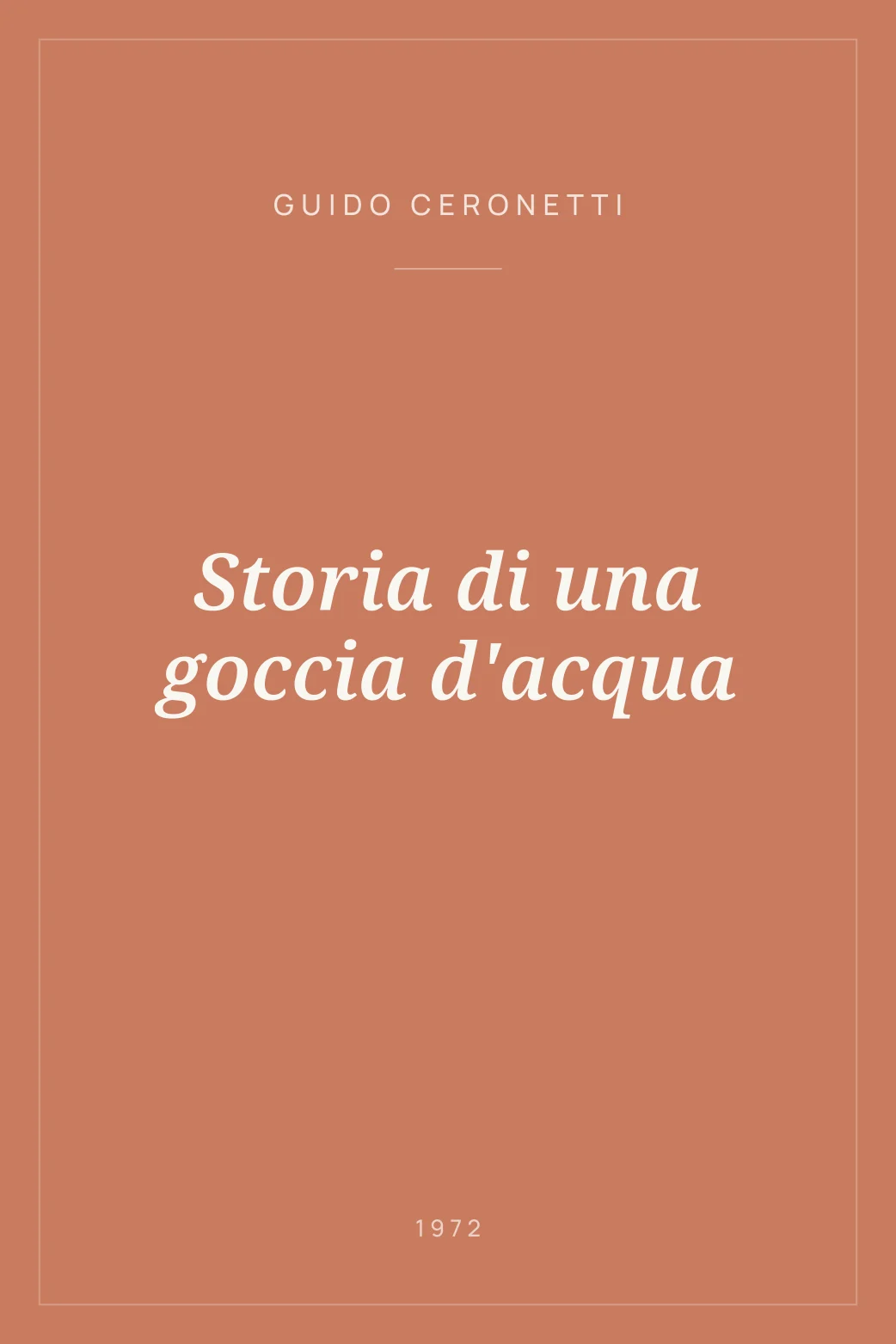 Portada de Storia di una goccia d'acqua