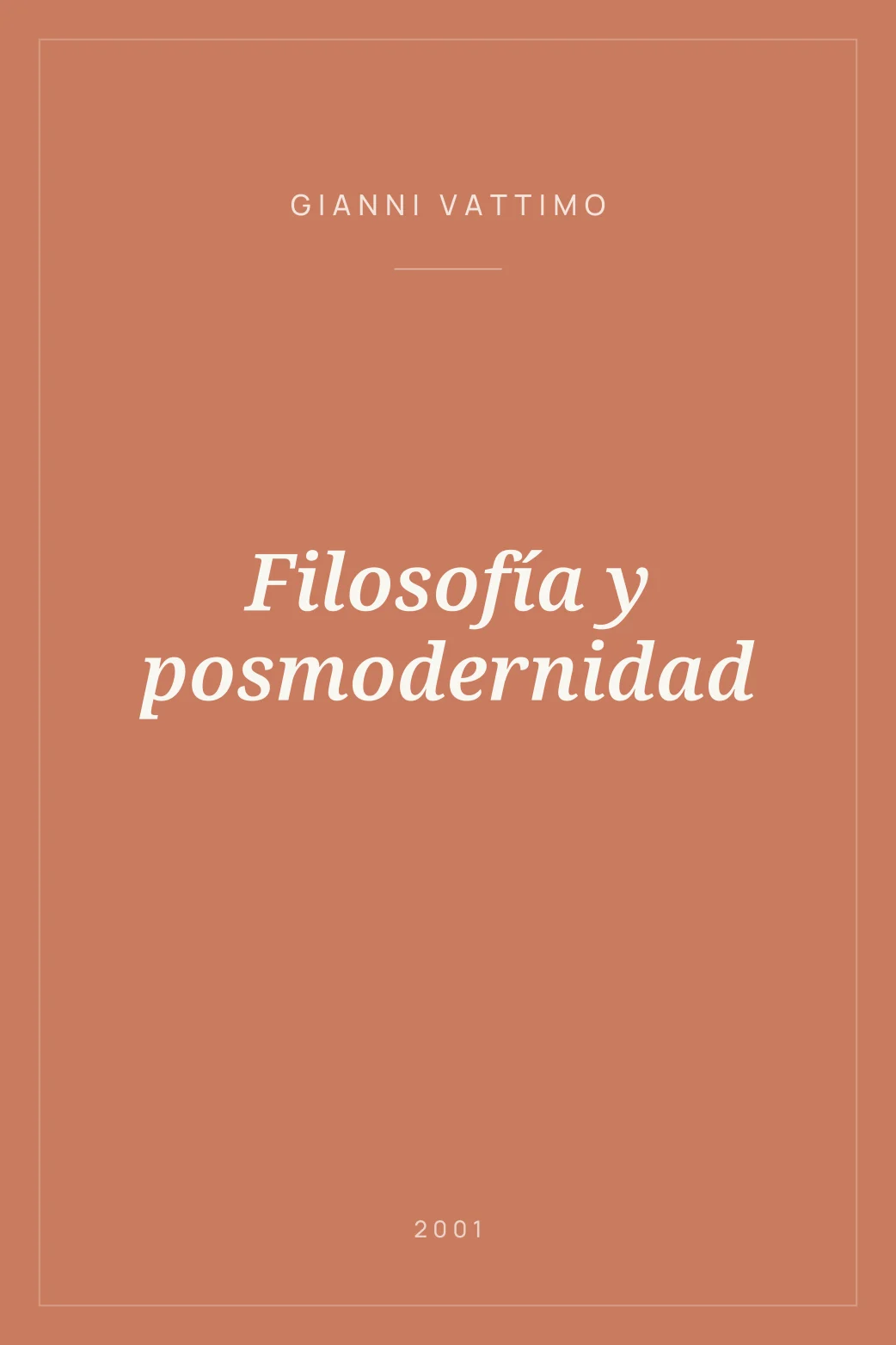 Portada de Filosofía y posmodernidad