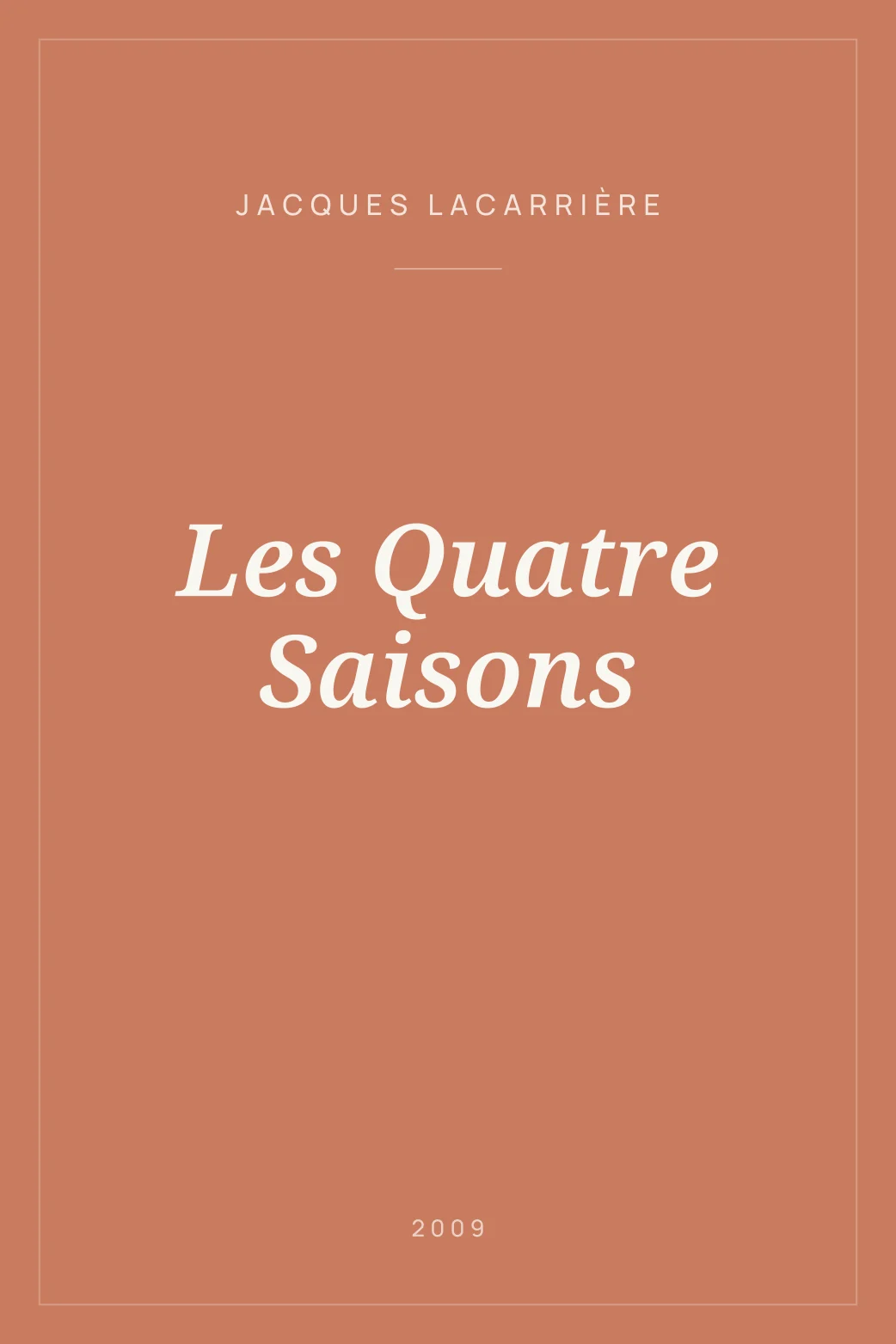 Portada de Les Quatre Saisons