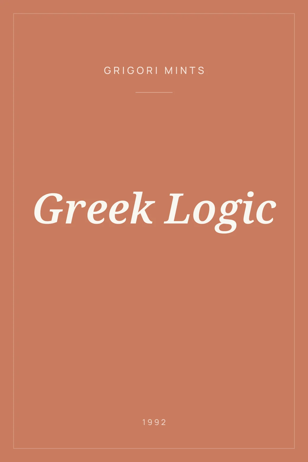 Portada de Greek Logic