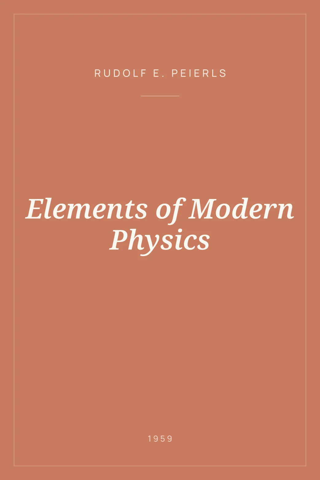Portada de Elements of Modern Physics