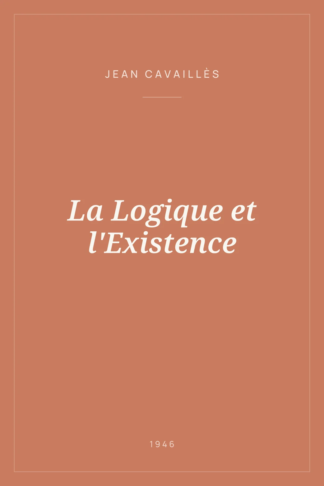 Portada de La Logique et l'Existence