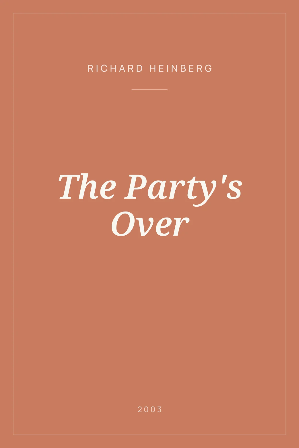 Portada de The Party's Over