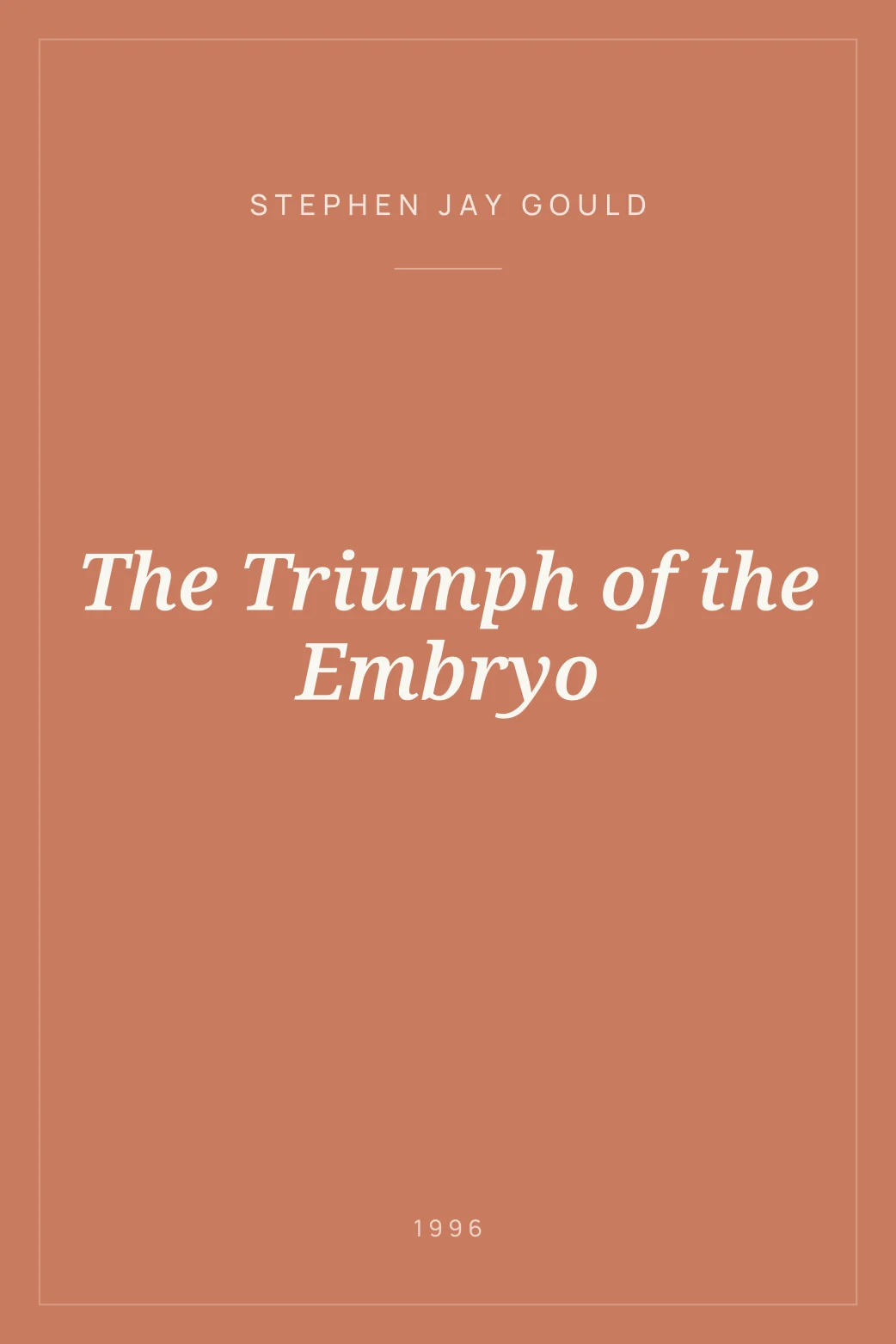 Portada de The Triumph of the Embryo