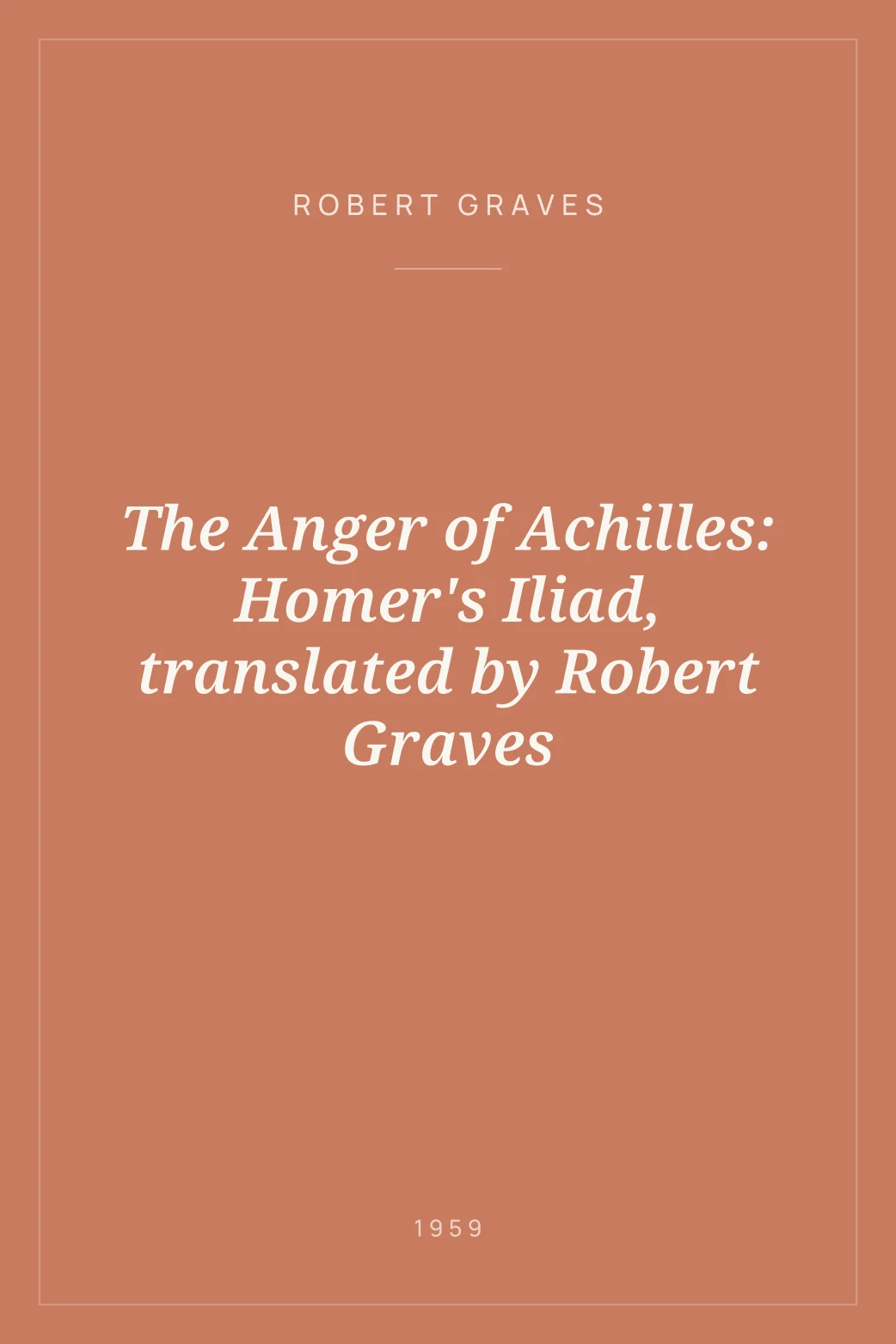 Portada de The Anger of Achilles: Homer's Iliad, translated by Robert Graves