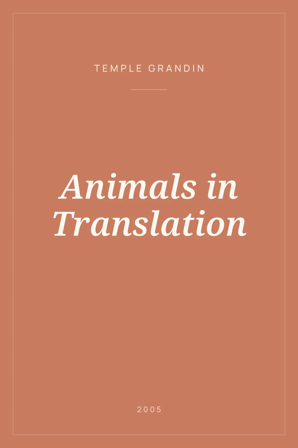 Portada de Animals in Translation