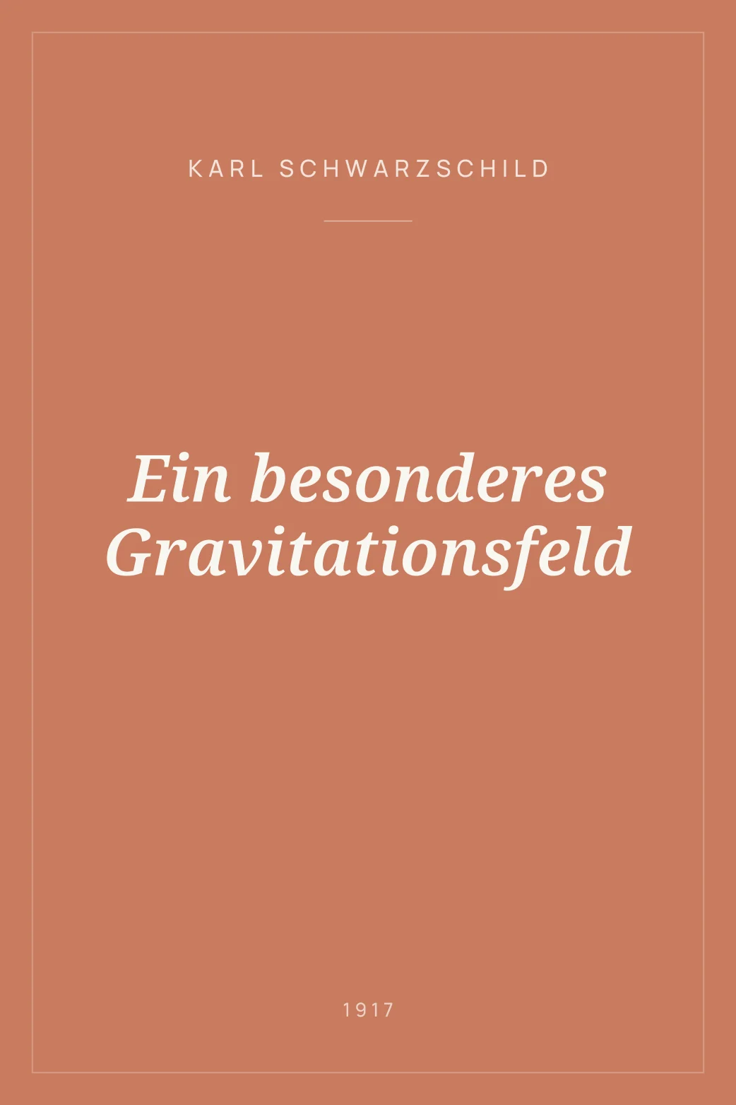 Portada de Ein besonderes Gravitationsfeld