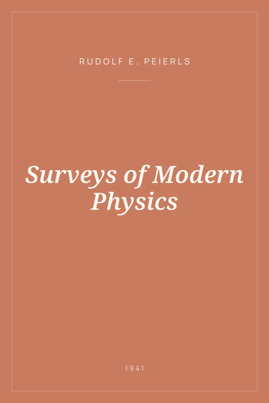 Portada de Surveys of Modern Physics
