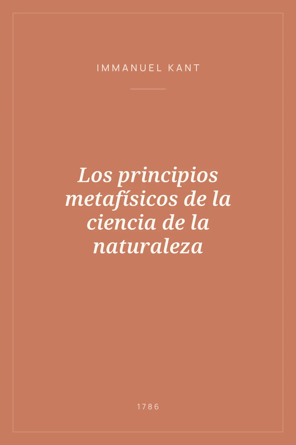 Portada de Los principios metafísicos de la ciencia de la naturaleza