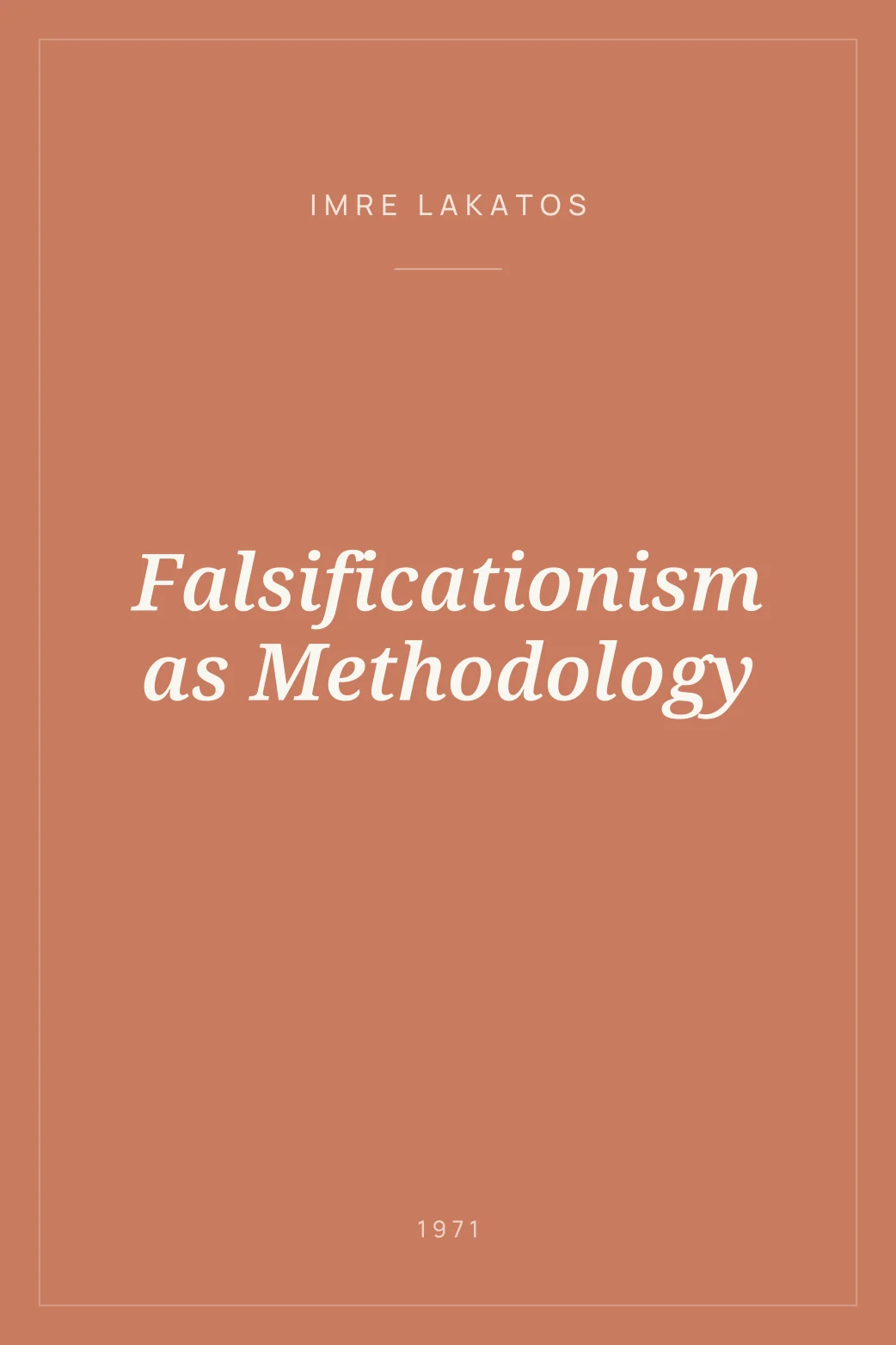 Portada de Falsificationism as Methodology