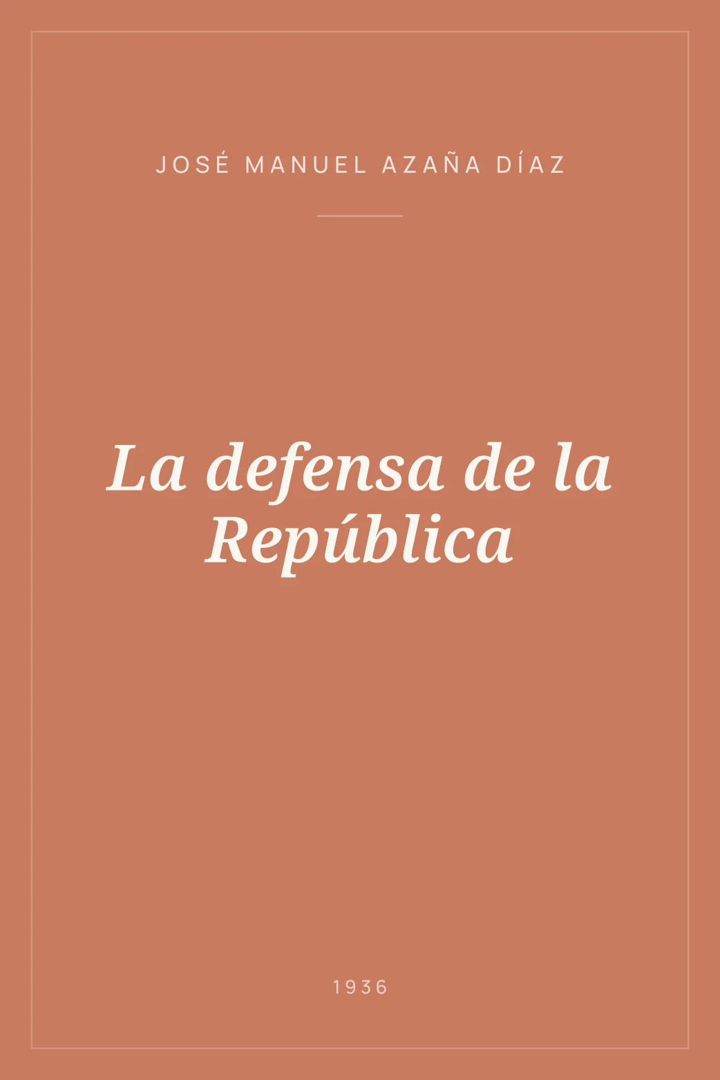 Portada de La defensa de la República