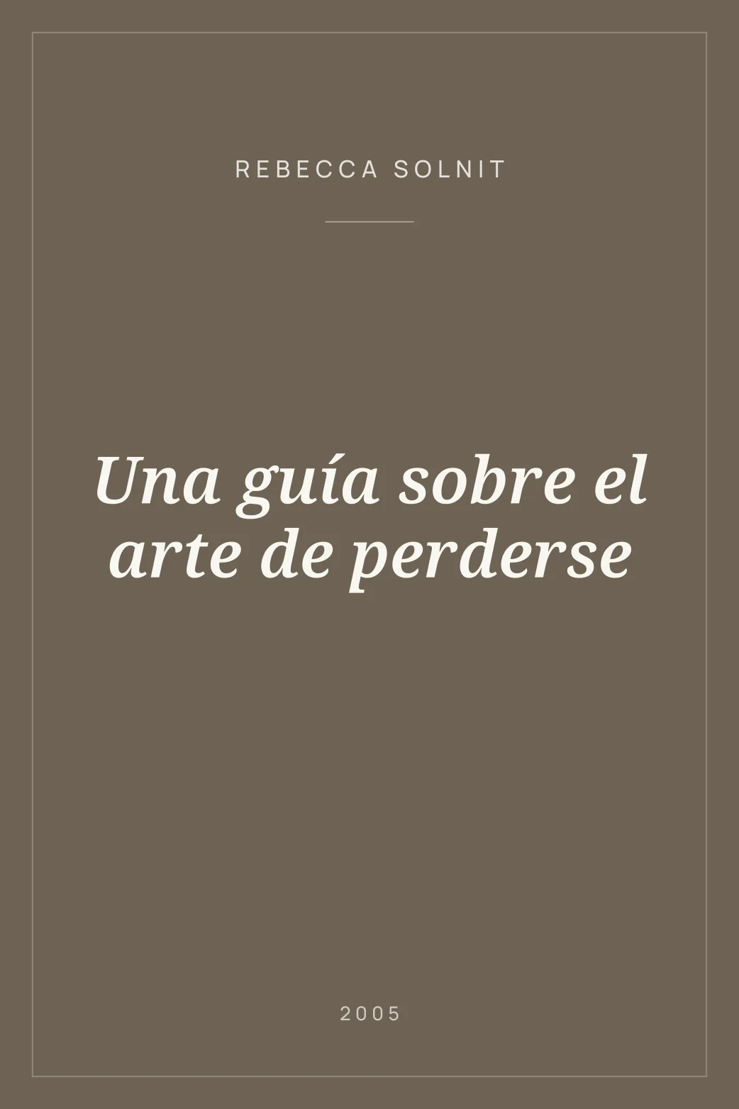 Portada de Una guía sobre el arte de perderse