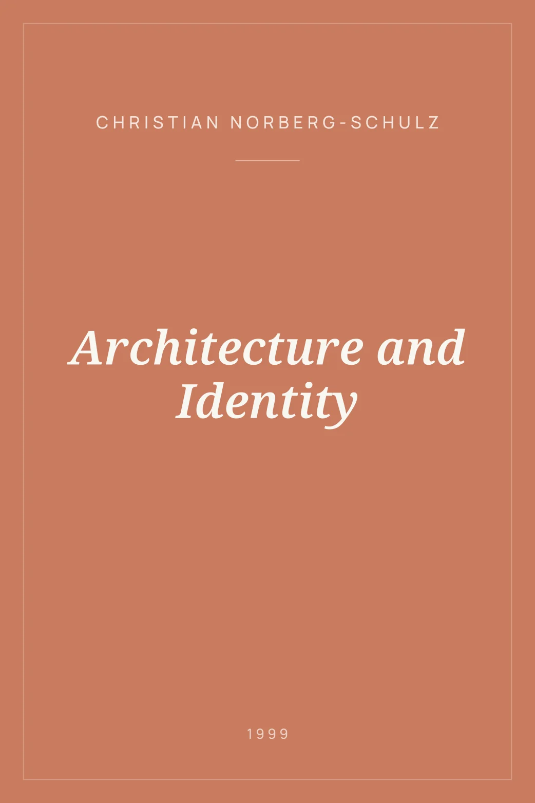 Portada de Architecture and Identity
