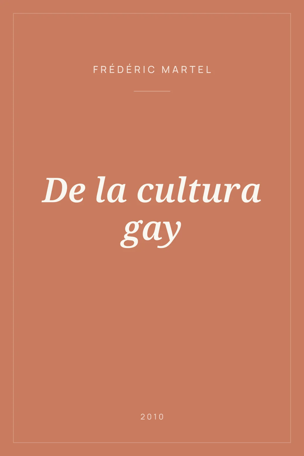 Portada de De la cultura gay