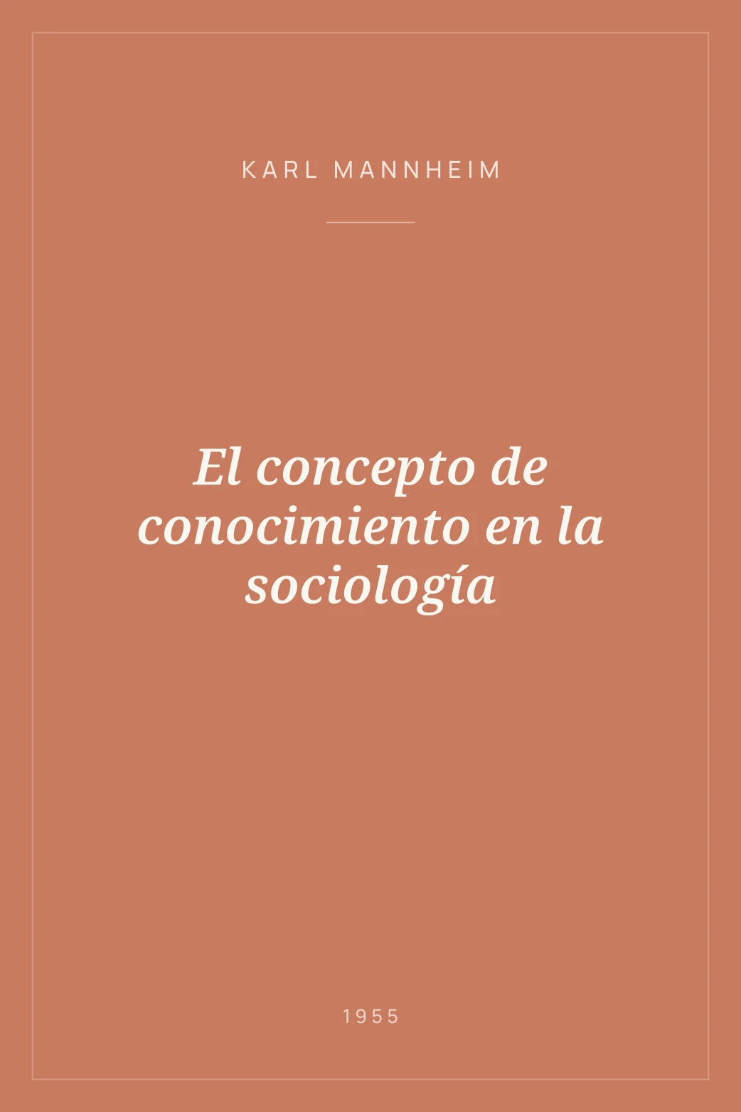 Portada de El concepto de conocimiento en la sociología