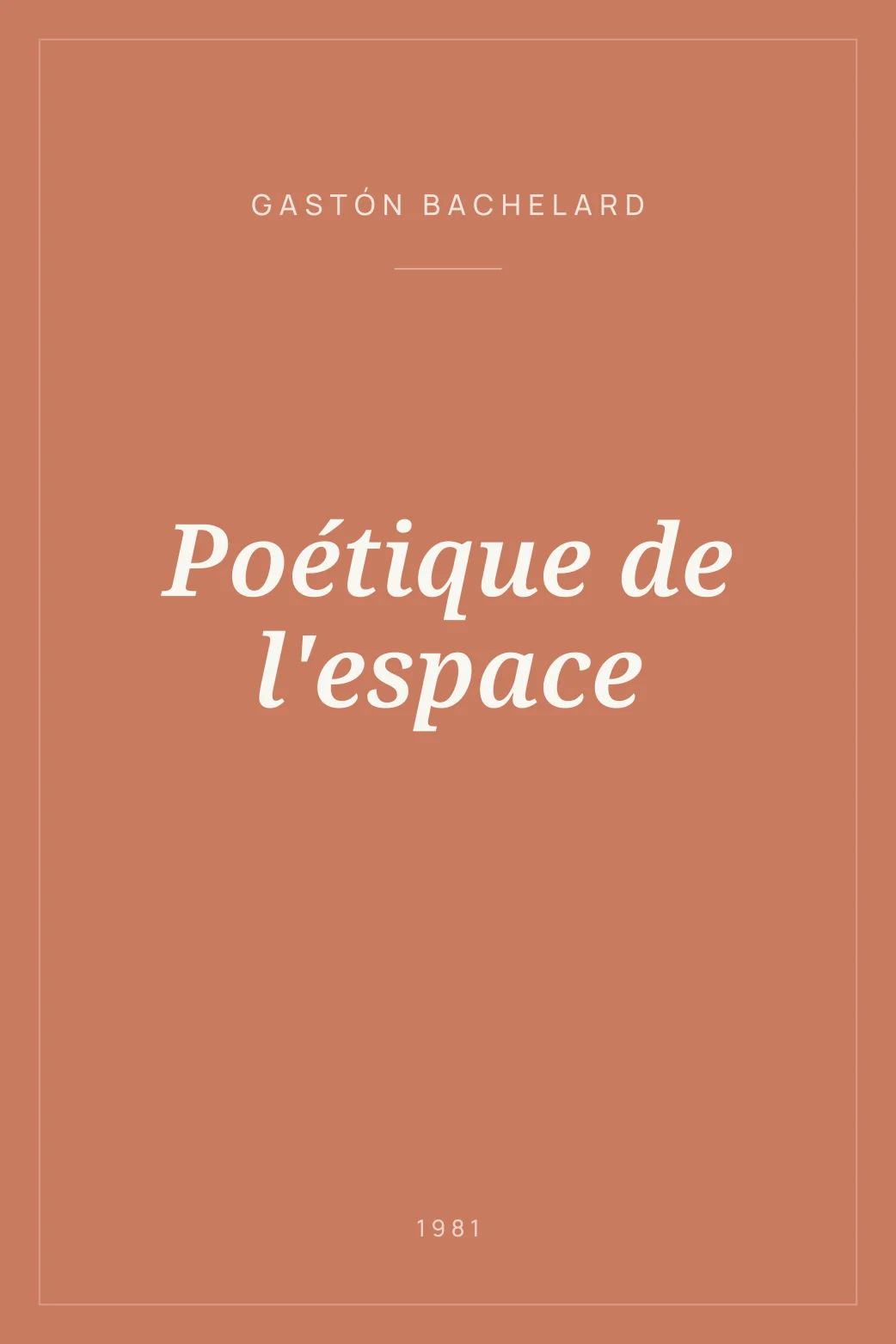 Portada de Poétique de l'espace
