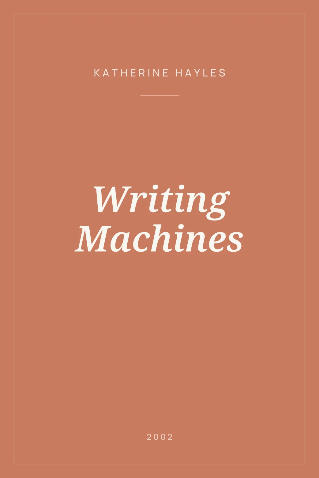 Portada de Writing Machines