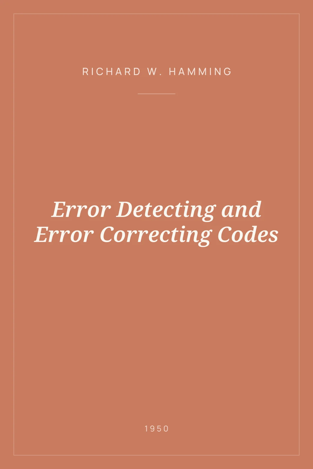 Portada de Error Detecting and Error Correcting Codes
