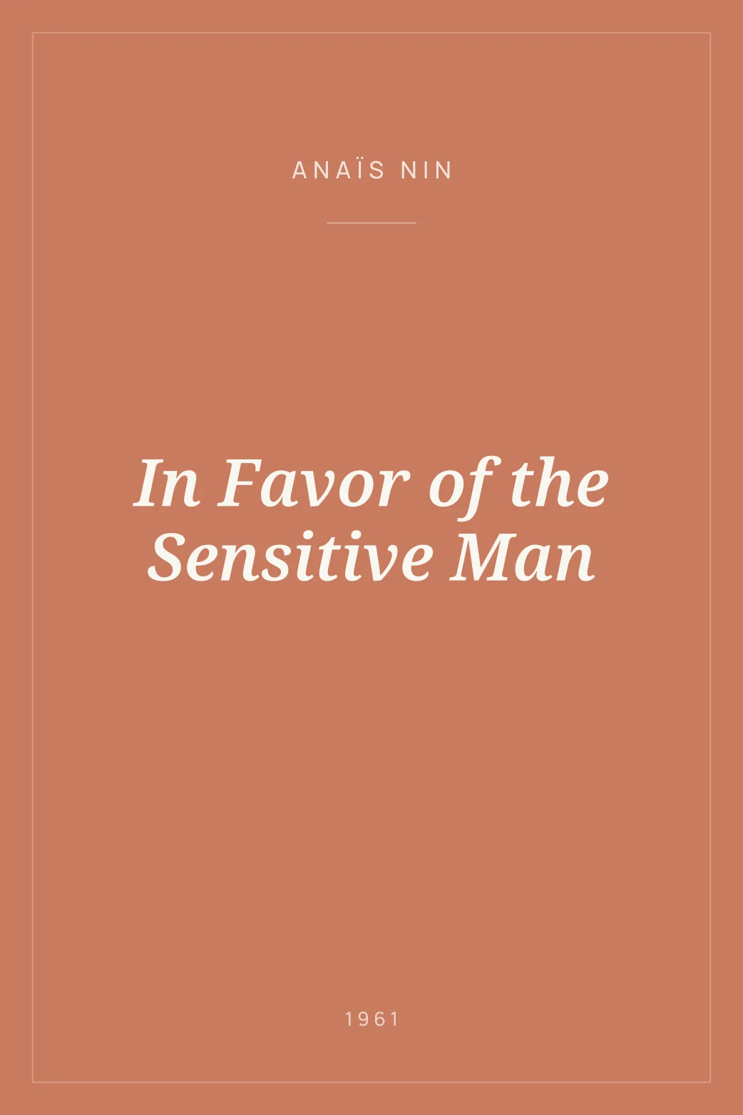 Portada de In Favor of the Sensitive Man