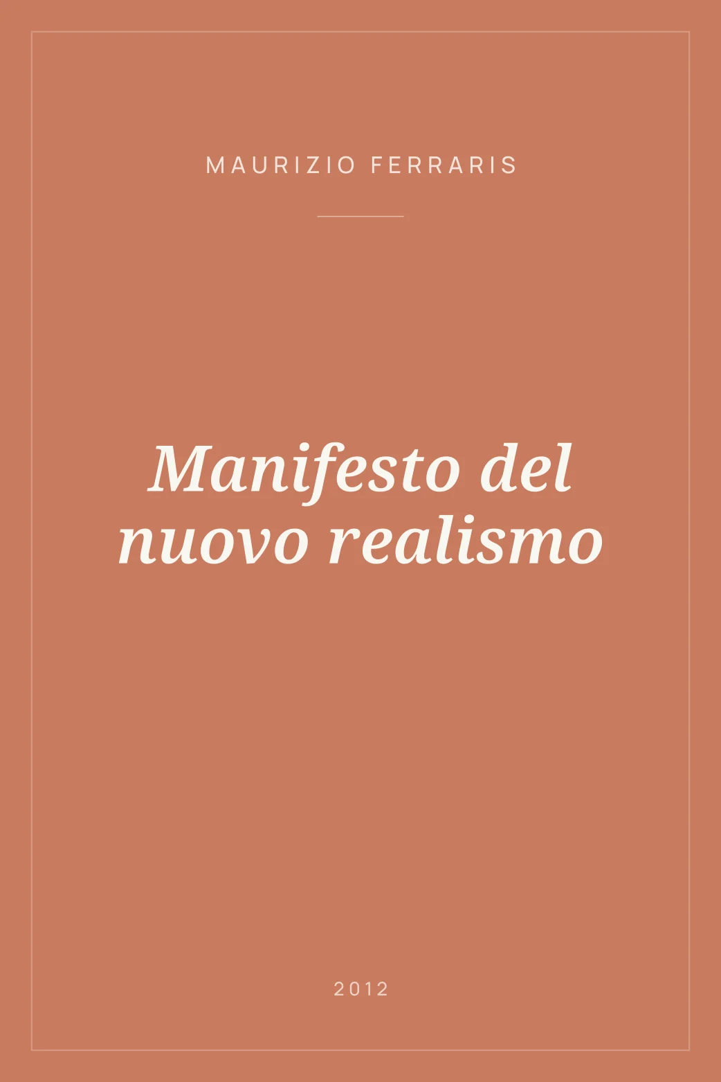 Portada de Manifesto del nuovo realismo