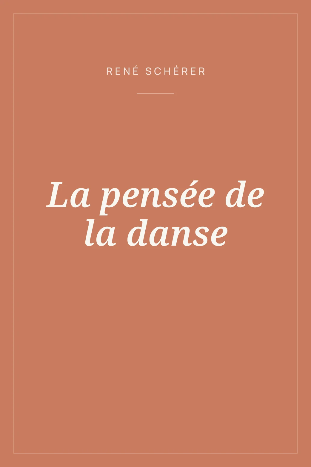 Portada de La pensée de la danse