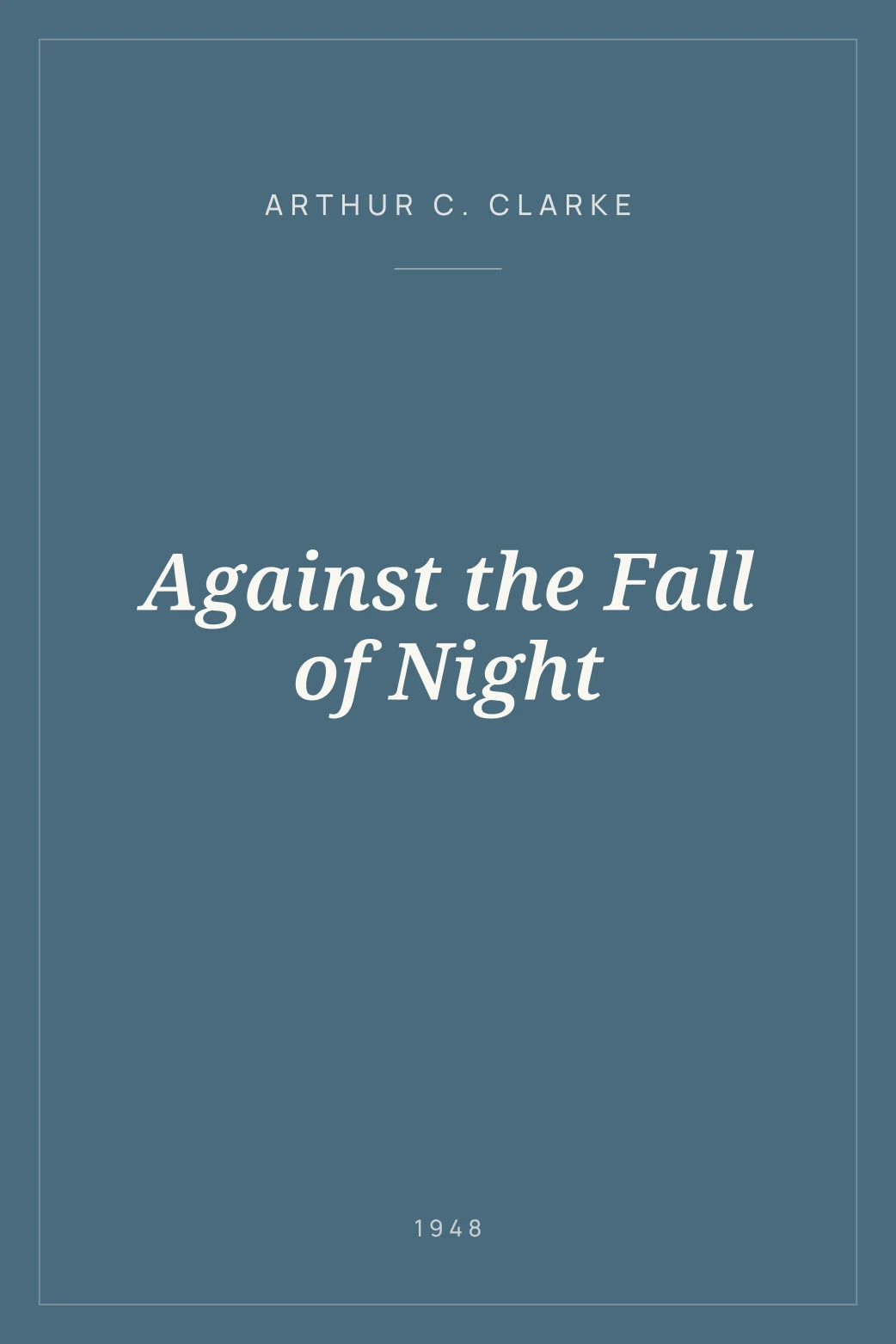 Portada de Against the Fall of Night
