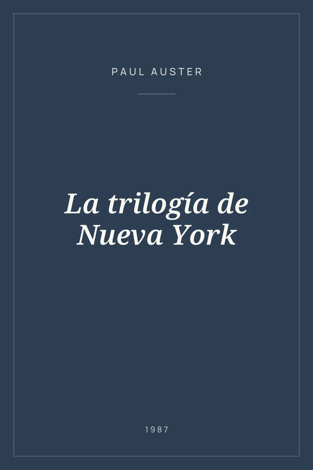 Portada de La trilogía de Nueva York