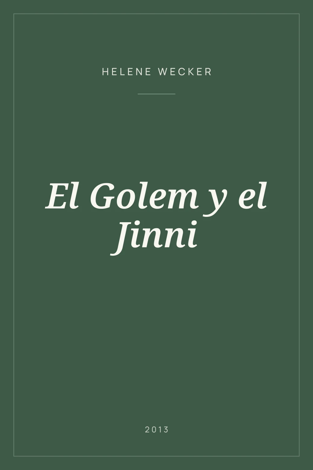 Portada de El Golem y el Jinni