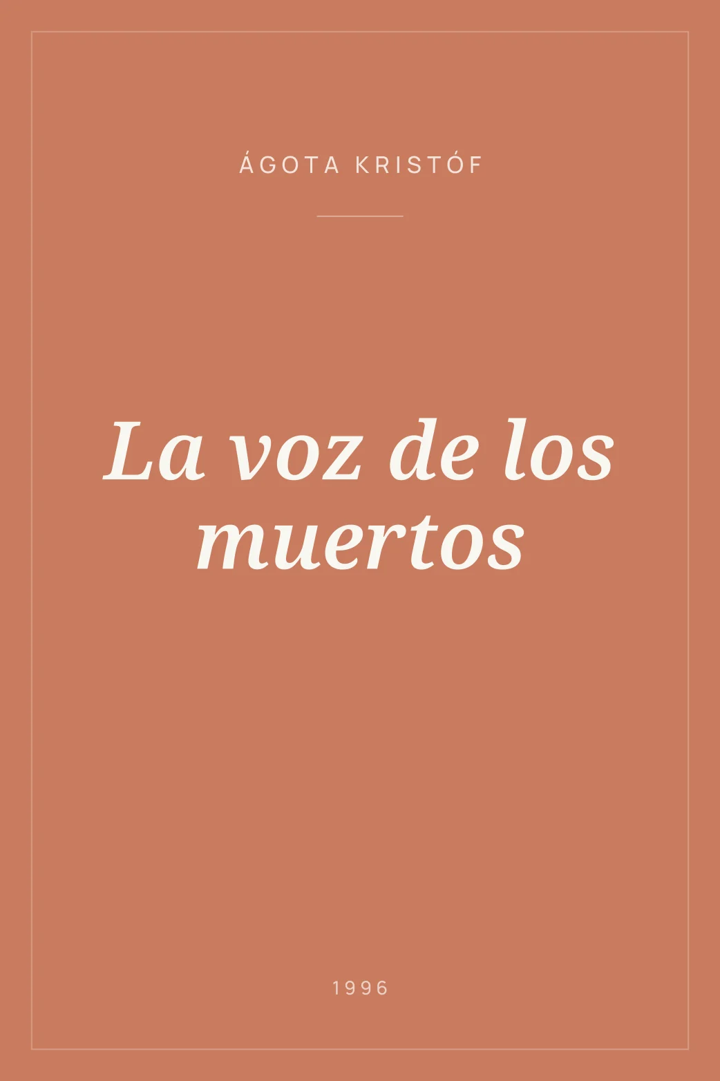 Portada de La voz de los muertos
